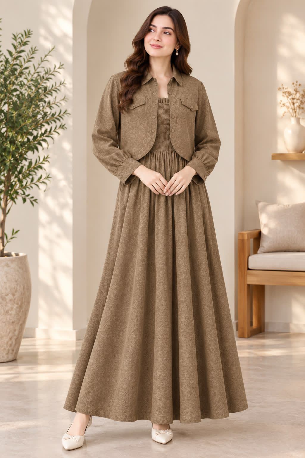 Elegant Co-ord Dress and Jacket Set
