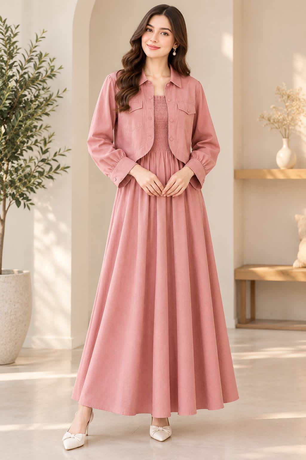 Elegant Co-ord Dress and Jacket Set